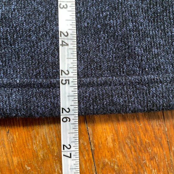 Van Heusen Small Navy Grey Knit Sweater Long Sleeve Fleece Hiking Outdoor Winter - Picture 4 of 10